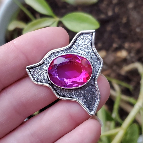 New Unique Bi-Color Tourmaline 925 Silver Ring. - Picture 10 of 16